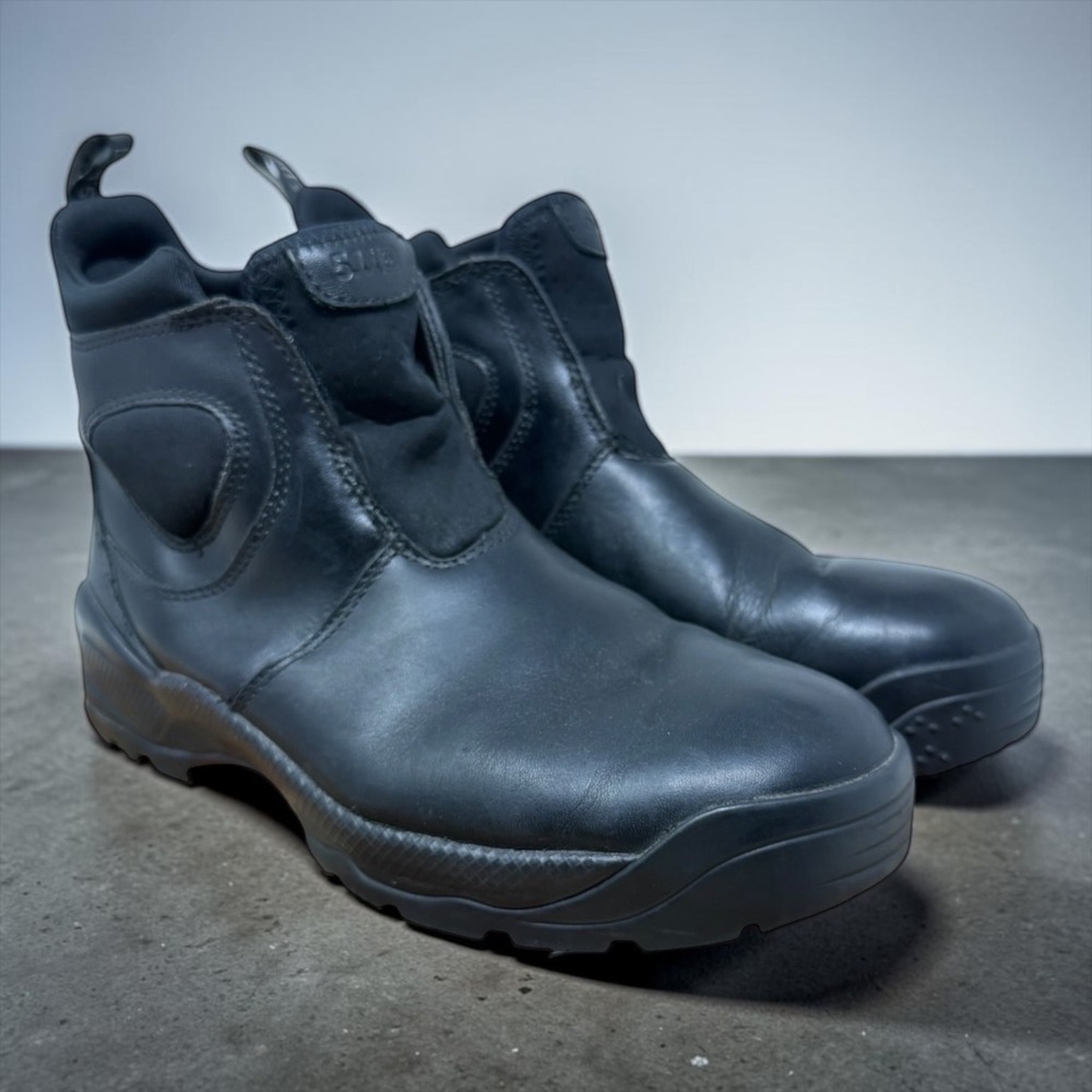 5.11 Tactical Company Boot 2.0 Mens 9.5 Black Leather Slip On Duty Boots 12032